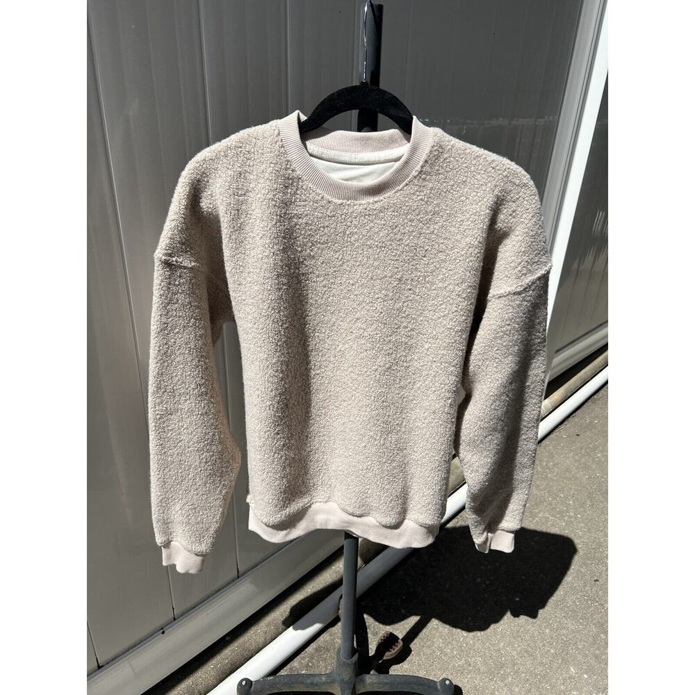 Outdoor Voices Oatmeal Crewneck Fleece Sports Sweatshirt Size Small S